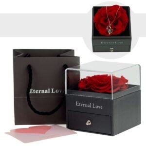 Personalised Engraved Pendant with Real Preserved Rose Gift Box - Image 14