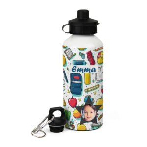 Personalised Aluminum White Water Bottles for Kids - Image 3