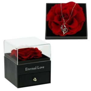 Personalised Engraved Pendant with Real Preserved Rose Gift Box - Image 8