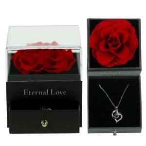Personalised Engraved Pendant with Real Preserved Rose Gift Box - Image 9