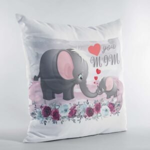 Express Your Love with a Personalised Cushion Cover, Featuring Adorable Baby Elephant and Mom Elephant - Image 9