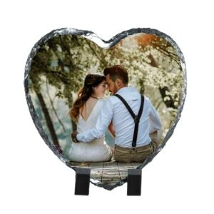 Picture Printed & Back Engraved Heart Rock Slate - Image 4