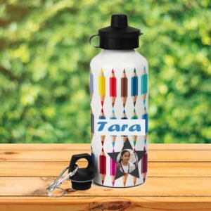 Personalised Aluminum White Water Bottles for Kids - Image 6