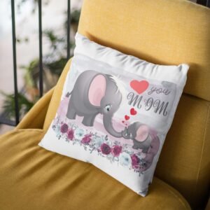 Express Your Love with a Personalised Cushion Cover, Featuring Adorable Baby Elephant and Mom Elephant - Image 6