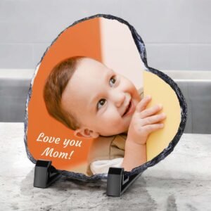Personalised Rock Slate Photo - Heart - Image 8