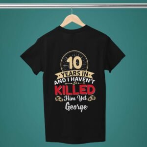 Personalised Black Cotton T-Shirt – Wedding Anniversary Gift - Image 2