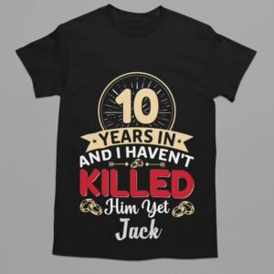 Personalised Black Cotton T-Shirt – Wedding Anniversary Gift - Image 3
