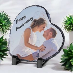 Personalised Rock Slate Photo - Heart - Image 5