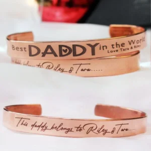 Engraved Copper Bracelet for Men - Image 1