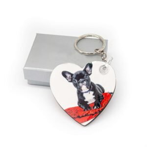 Custom Photo Printed Wooden Heart Keyring - Image 4