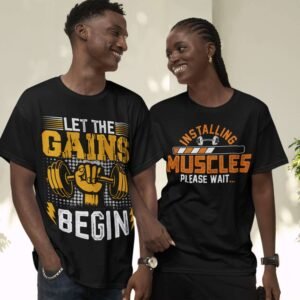 Gym Design Black T-Shirt - Image 6