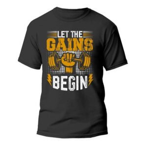 Gym Design Black T-Shirt - Image 3