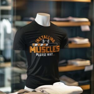 Gym Design Black T-Shirt - Image 4
