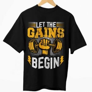 Gym Design Black T-Shirt - Image 5