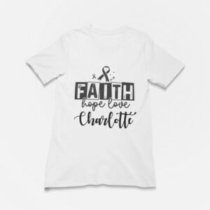 Personalised Ladies' Cotton Comfort Breast Cancer White T-Shirt - Image 3