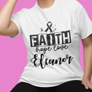 Personalised Ladies' Cotton Comfort Breast Cancer White T-Shirt - Image 5