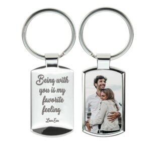 Personalised Photo & Text Engraved Keyring - Image 3