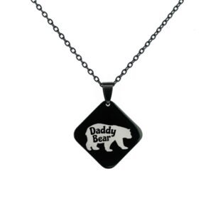 Personalised Daddy Bear Square Pendant - Image 6