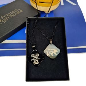 Personalised Daddy Bear Square Pendant - Image 5