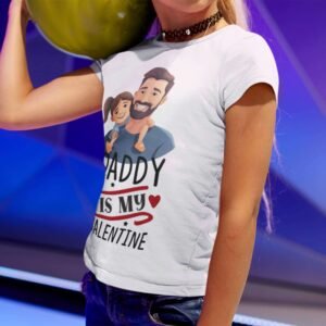 Daddy Is My Valentine Kids T-Shirt - Image 7
