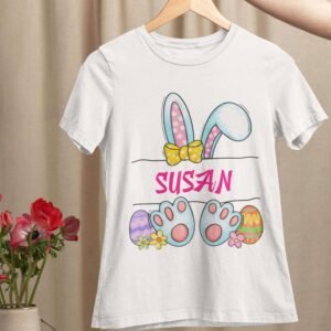 Easter Bunny Personalised Mug, Cushion Cover & T-Shirt - Image 5
