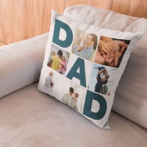 Custom Collage Cushion Cover for Dad - Image 7