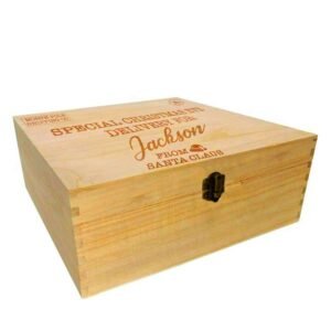 Personalised 28cm x 28cm Wooden Christmas Eve Box - Image 6