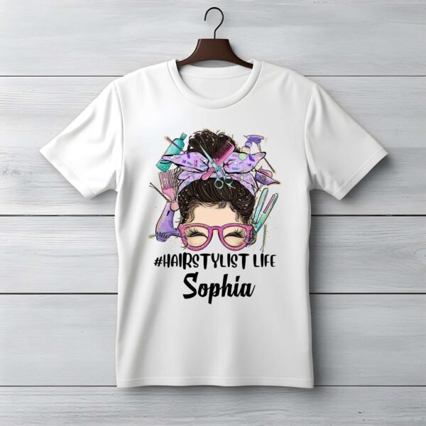 Personalized-Job-Title-Messy-Bun-T-Shirt-printedgifthouse.com-1.jpg