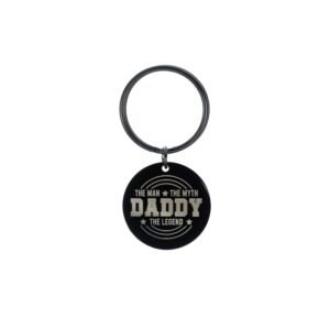 Daddy The Legend Engraved Round Keyring - Image 4