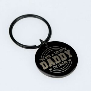 Daddy The Legend Engraved Round Keyring - Image 5