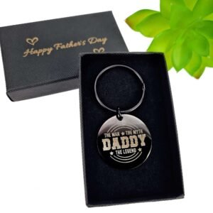 Daddy The Legend Engraved Round Keyring - Image 9