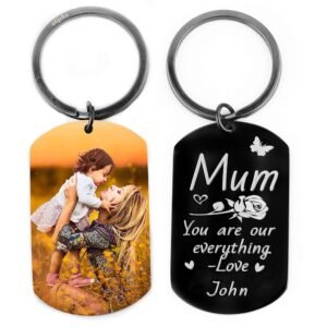 Custom Engraved & Photo Printed Tag For Mum - Image 1
