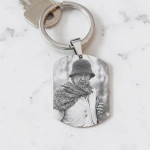 Photo & Text Engraved Tag Keyring - Image 9