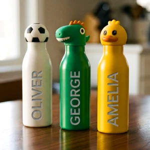 Personalised Kids Thermal Water Bottle – 450ml Stainless Steel - Image 1