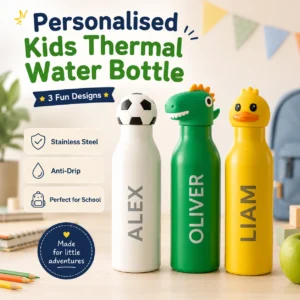 Personalised Kids Thermal Water Bottle – 450ml Stainless Steel - Image 7