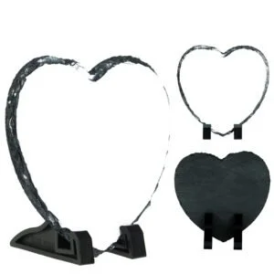 Personalised Heart Photo Slate – Optional Back Engraving – view 2