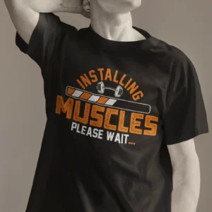 Gym Design Black T-Shirt - Image 1
