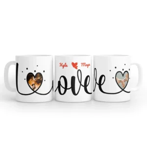 Personalised Valentine Heart Photo Mug - Image 1