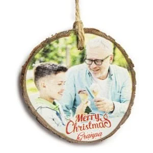 Custom Christmas Wooden Bauble – view 2