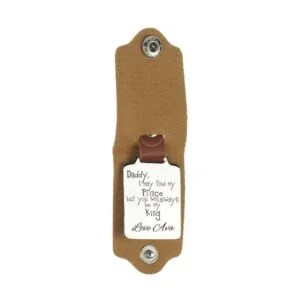 Custom Engraved Leather Keyring with Photo for Dad – view 2